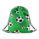 Mochila com cordão de futebol para adultos, temática de futebol, presente para SoccerLover, formatura, aniversário, para filho e filha, Green Little Football, Small, Esportivo