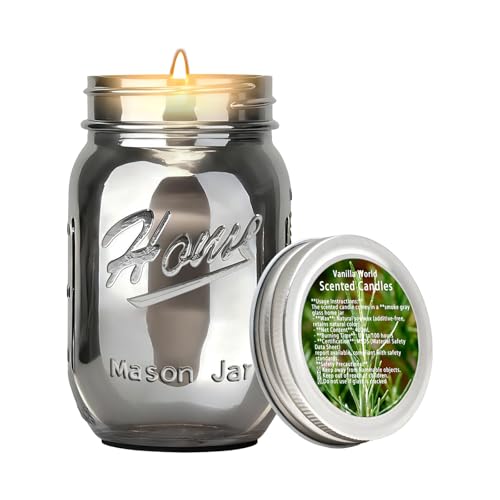 Scented Candle Smoke Gray Sands Scented, Classic 22oz Large Jar Single Wick Candle, Over 110 Hours of Burn Time, Perfect for Creating Relaxing Atmosphere (Vanilla World)