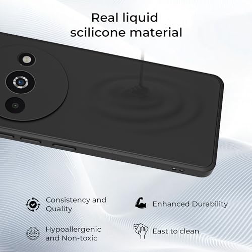 Image of A rtistque Back Cover Case for Mi Redmi A3 / A3X / Poco C61 with Camera Protection | Shockproof TPU | Stylish Protective Design | Slim Fit | Ultra Matte Mi Redmi A3 / A3X / Poco C61 Back Cover - Black
