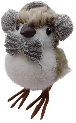 OnHoliday Winter Bird with Knitted Earmuffs and Bowtie Shelf Sitter Christmas Ornament