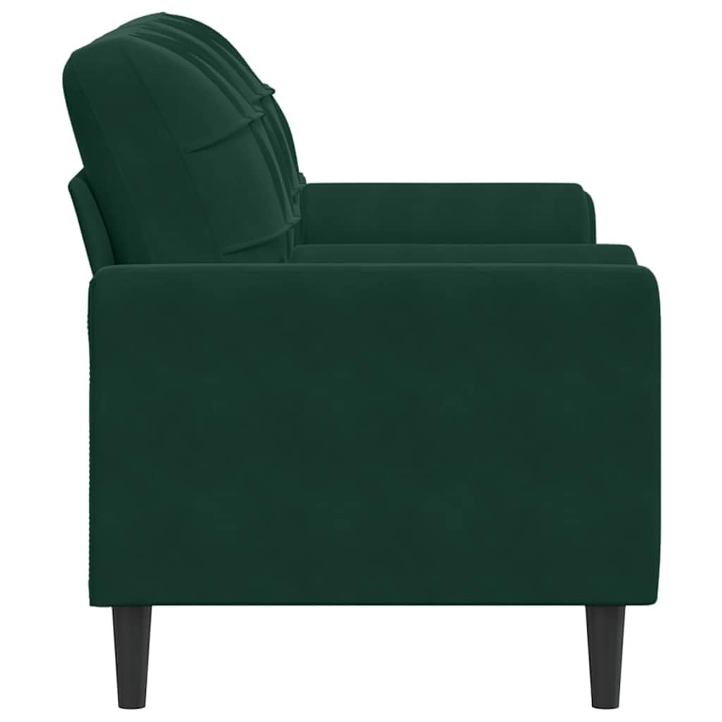 vidaXL Sofá de 2 plazas con Cojines Terciopelo Verde Oscuro 140 cm, sofá, sofá de salón, sofá de Tela, sofá tapizado, sofá de Tres plazas