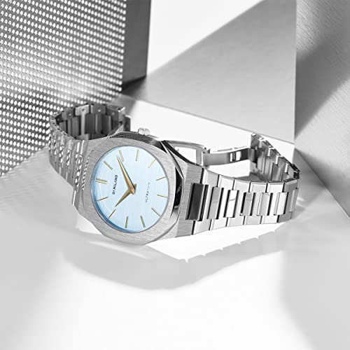 Image of D1 Milano Ultra Thin Women's Luxury Watch, Stainless Steel Case, Quartz Movement, Stainless Steel Strap, 50M Water Resistant Timepiece, Blue Dial, 2 Years Warranty - UTBL17