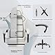 PZDO Bürostuhl ergonomisch, Schreibtischstuhl mit Fußstütze und Technischer Stoff, Ergonomischer Bürostuhl mit Lendenwirbelstütze, Gaming Stuhl Sessel, Office Chair, 150kg, Erwachsene, Grau