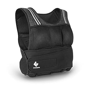 FitEngine Gewichtsvest, uitneembare gewichten, tot 10 of 20 kg, met 36 zandzakken à 540 g, functionele pasvorm, zweetafstotend, voor workouts