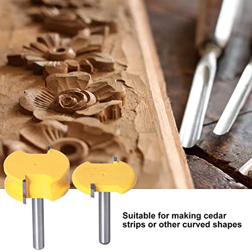 2 peças de brocas de roteador de miçangas e enseadas haste de 1/4 polegada, aço de tungstênio 2 flau