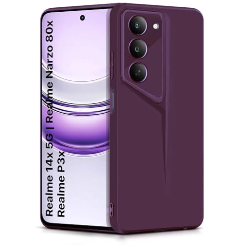 Image of WOW IMAGINE Slim Back Cover for Realme 14x 5G | Realme Narzo 80x | Realme P3x | Blade Series Thin Case | Camera Protection | Soft Matte Silicone Flexible Mobile Case - Purple