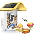 Bird Feeder with Camera Solar Powered: Smart Camera Bird Feeder 2K Live Feed Cam for Outdoor Backyard - Ai Identify Auto Capture Videos, Unique Outdoor Gifts for Mom Dad Birdlover