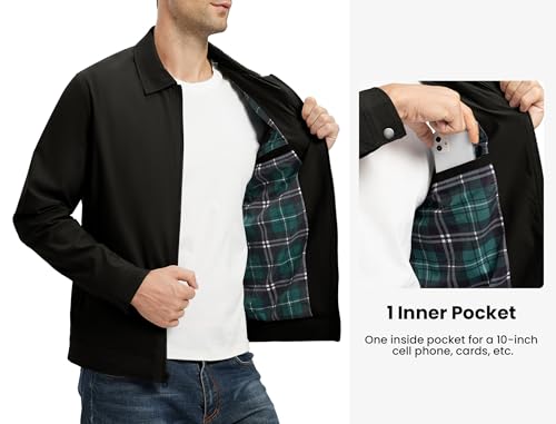 Image of Rdruko Men's Light Jackets Windbreaker Lightweight Jacket | Water Resistant, Windproof, Full Zip, Stylish, Casual, Golf, Work, Business, Spring, Fall