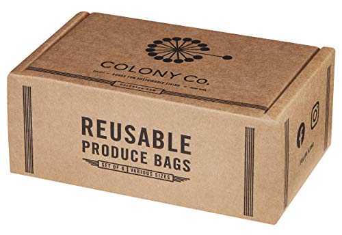 Reusable Produce Bags + Bulk Food Bags + String Bag, 7-Pack - Assorted Sizes, Organic Cotton Materials (Mesh, Muslin, Net), Tare Weight Label, Washable, Drawstrings, Zero Waste Shopping Kit, Green #TOP6