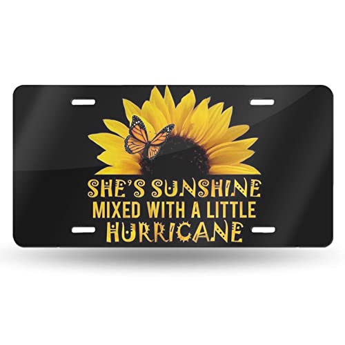 Butterfly and Sunflower She is Sunshine Front License...