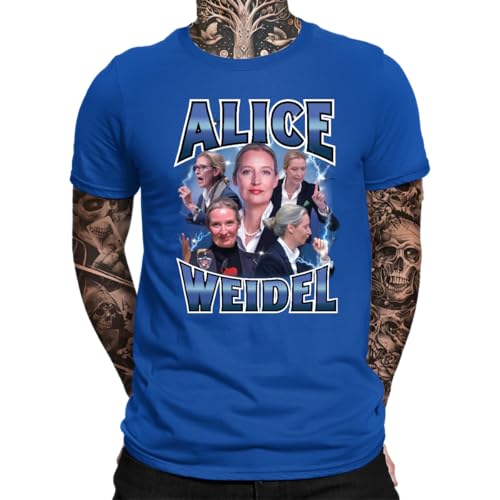 Alice Weidel AFD Demo Herren T-Shirt Blau M