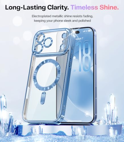 Meifigno for iPhone 18 Pro Max Case + Privacy Tempered Glass, Glacier Blue - image 3