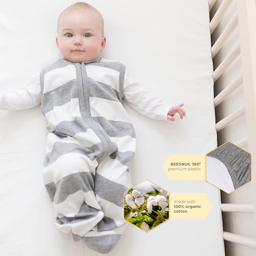 Image of Burt's Bees Baby Essential Organic Cotton Fitted Crib Sheet, Breathable for Boy Girl Standard Crib & Toddler Mattresses