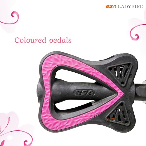 Image of BSA LADYBIRD Evita Cycle for Girls 10 to 15 Years | 2 Years Warranty | 26T Bicycle for Girls and Women with Front Basket & Integrated Carrier, 90% Assembled & Durable Rigid Frame Cycle (Pink)