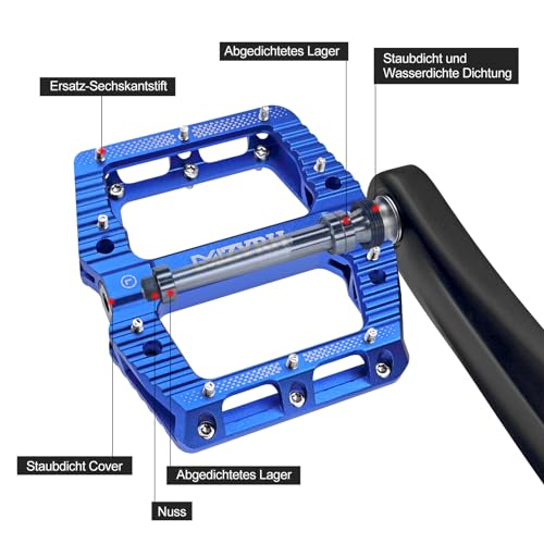 MZYRH MTB Pedals Mountain Bike Pedals with 3 Sealed Bearings, 9/16 Inch Bicycle Pedals - Image 3