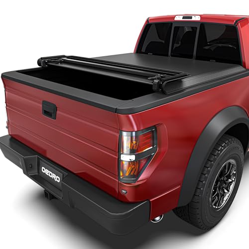 Image of OEDRO Soft Quad Fold Tonneau Cover Truck Bed Covers Compatible with 2009-2014 Ford F-150 F150 5.5ft Bed