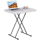 ZenStyle 3 ft Adjustable Folding Table, Indoor Outdoor Portable Plastic Dining Card Table Utility Table for Camping Dining Event Party, White (Rectangular, 30'x20')