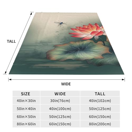 Couverture flanelle microfibre super douce plaid fleurs libellules lit et canapé