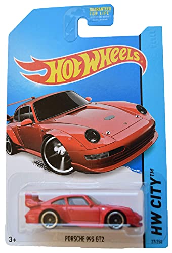 Hot Wheels Porsche 993 GT2 rojo escala 1:64 miniatura 1