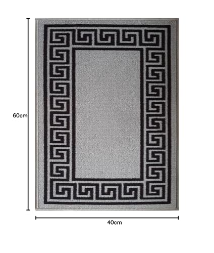 B&B Heavy Duty Area Rug-Door Mat Non Slip Backing Washable Indoor & Outdoor Doormats - Runner Rug Carpet Runner, Area Rugs, Indoor mat (Silver & Black, 120 x 170 cm)