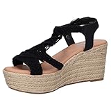 Suela antideslizante XTI 43974, Sandalias con cuña Mujer, Negro, 38 EU