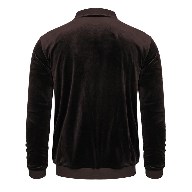 Image of Mens Faux Suede Bomber Jacket Varsity Jacket Windbreaker Vintage Casual Lightweight Leather Coats Jackets