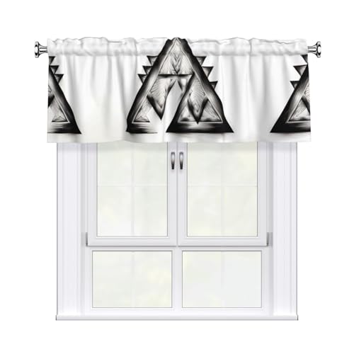 WBQLSL Rideaux à motif triangle aigu 137,2 x 45,7 cm pour salon et chambre à coucher, pour...