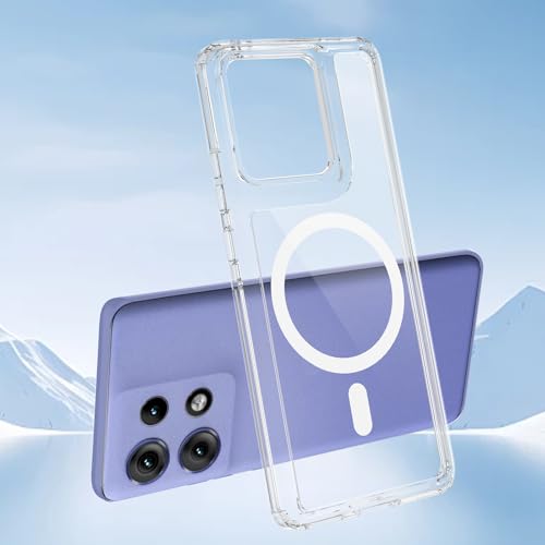 Image of For OPPO A79 Case, Pure Transparent Design, Shockproof, Scratch Resistant Back, Built-in Magnet, Compatible with MagSafe, Clear Case, US Military MIL Standard Certified, Hybrid, TPU Bumper, PC Micro