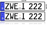  2 x KFZ Kennzeichen Autokennzeichen Wunschkennzeichen Nummernschild PKW Kennzeichen Fahrradträger Anhänger reflektierend individualisierbar