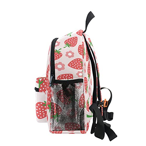 Kids Backpack for Girls Strawberry Cute Pink Toddler Bags Children Preschool Kindergarten Small Chest Strap 3-8 Years Old2