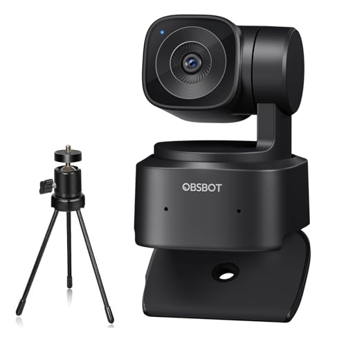 OBSBOT Tiny SE Webcam für PC, Full HD 1080P 100FPS USB-Webcam mit AI-Tracking, Mikrofon, Stativ, gestaffeltem HDR, Dual-ISO, Plug&Play-Streaming-Kamera für Laptop/Desktop, Videoanrufe, Konferenzen