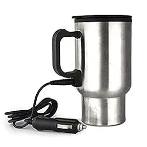 CRAFT STORE Steel Travel Outdoor Electric Mug 12 V Car Charging Electric Kettle Travel Coffee Mug Cup Heated Thermos 450 Ml(1 pcs)