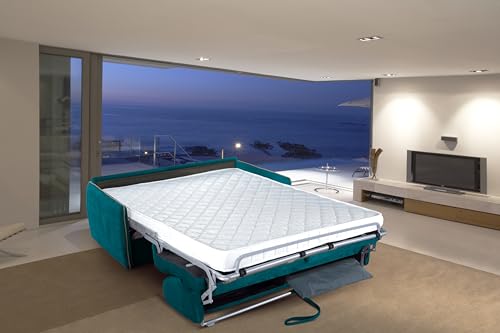 Mondo Sofa Group Bali Canapé lit 3 Places Structure en métal et Bois Rembourrage en Caoutchouc polyuréthane Revêtement en Tissu Maille électrosoudée à...