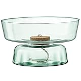 LSA International Canopy Self Watering Planter 5.75β, Luxury Handcrafted Elegant Recycled Glass Flower Pot with Domed Base and Part Optic Finish