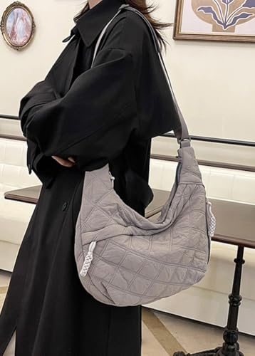 Image of Nylon Crescent Crossbody Bag for Women Shoulder Tote Handbag Casual Sling Bag Dumpling Purse Bag for Outdoor Travel