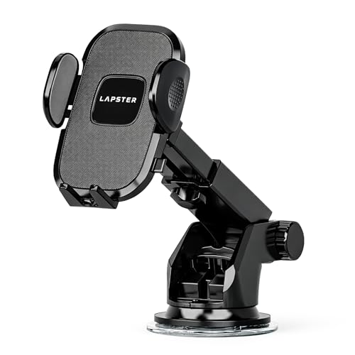 Image of Lapster Autogrip C3 Car Mobile Holder 360 for Dashboard & Windshield, Strong Suction Cup, One-Touch Release, Universal Fit for 4-7 Inch Smartphones