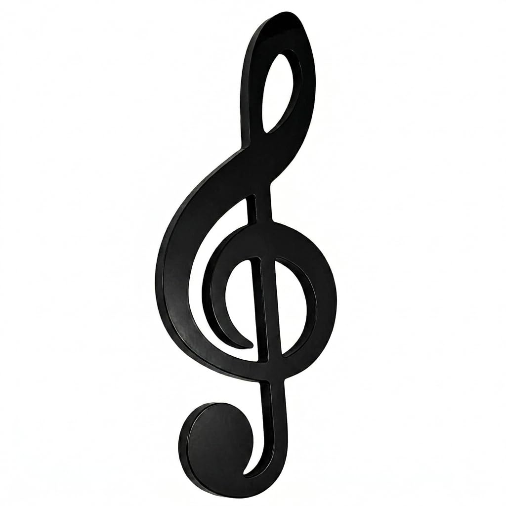Broadway Gifts Black Treble Clef Glossy Wooden Wall Decoration By