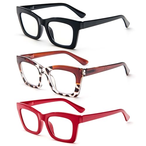 reavee oprah style reading glasses for women blue light blocking stylish oversized computer readers spring hinge