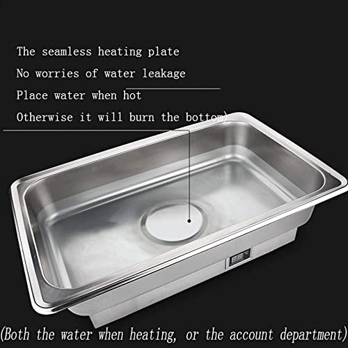 ywewsq Buffet-Wärmetablett, Chafing Dish Hochwertiger Edelstahl-Hot Pot Komplett-Set Buffet-Wärmer, elektrische Heizung… – Bild 5