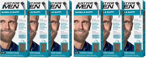 Teinture barbe châtain clair Just for Men M25 élimine poil gris lot de 2 packs de 3