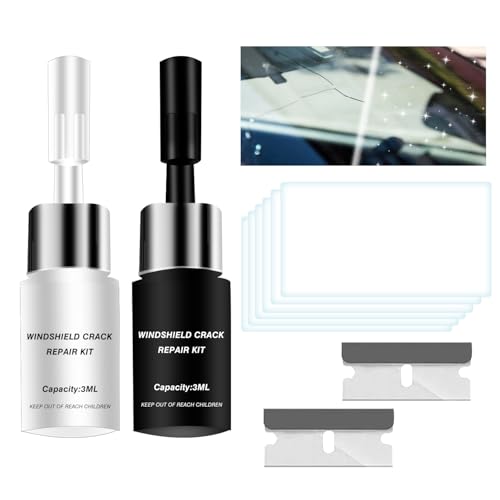 lemsper Windshield Repair Kit for Chips and Cracks, Rock Chip Repair Kit Windshield, Car Windshield Crack Repair Kit, for Daily Car Glass Maintenance, Quickly Repair Glass Cracks and Chips