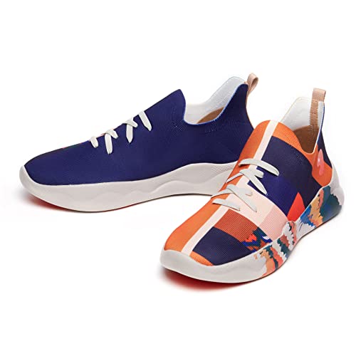 UIN Men's Fashion Sneakers Lightweight Walking Casual Slip Ons Comfortable Art Painted Athletic Travel Shoes Mijas Eye of Exploration
