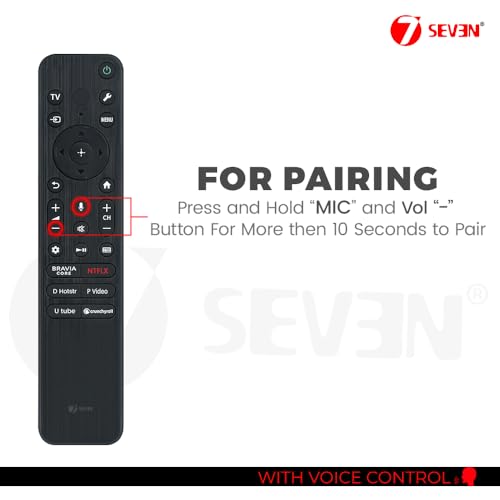 Image of 7SEVEN Compatible with Sony Tv Voice Remote RMF-TX810U Model Suitable Bravia XR OLED 4K Ultra HD Smart Google Television of A80L A83L A84L X75L X74L X70L X64L X90L XR80 XR81 Series - Pairing Must