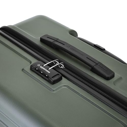 Image of uppercase Helix Solid (Large) 78Cm Textured Trolley Bag with Combination Lock, 8 Wheels, Eco Polycarbonate Luggage, Laundry Compartment, Durable Design for Travel - Suitcase for Men & Women Grey