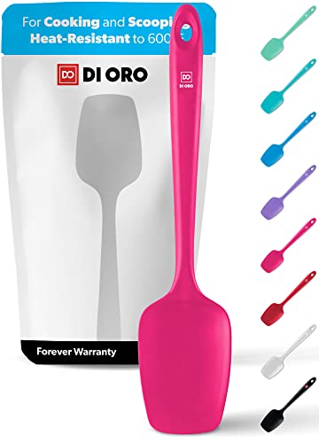 DI ORO - Espátula de silicona resistente al calor, espátula grande de silicona resistente al calor, utensilios de cocina antiadherentes sin BPA, utensilios de cocina de goma seguros para hornear,