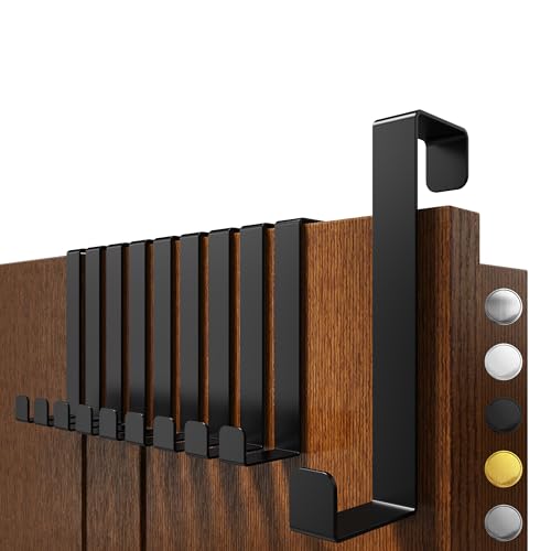4smile Türhaken zum Einhängen - 10er Set, Fb. Schwarz - Solide Kleiderhaken Tür für die ganze Wohnung, flexible Haken zum Einhängen, belastbare Türhakenleiste, universelle Türgarderobe