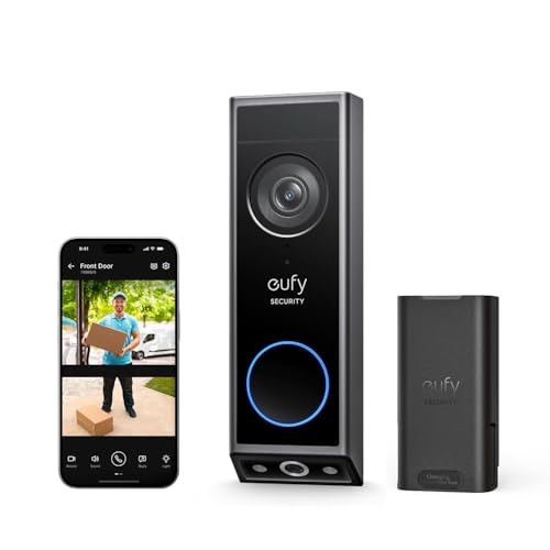 eufy Security Video Doorbell E340 Dual Cameras with Delivery Guard 2K Full HD Wireless Video Doorbell Camera, Wired/Battery Powered, Colour Night Vision, 6,500mAh Rechargeable Battery, No Monthly Fee