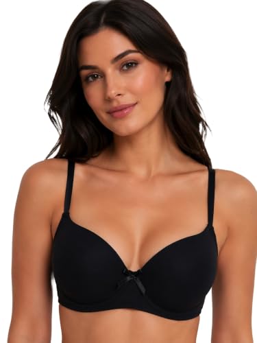 Image of Viola's Secret 6 Pack of Color Print T-Shirt Bras B Cup C Cup and D Cup