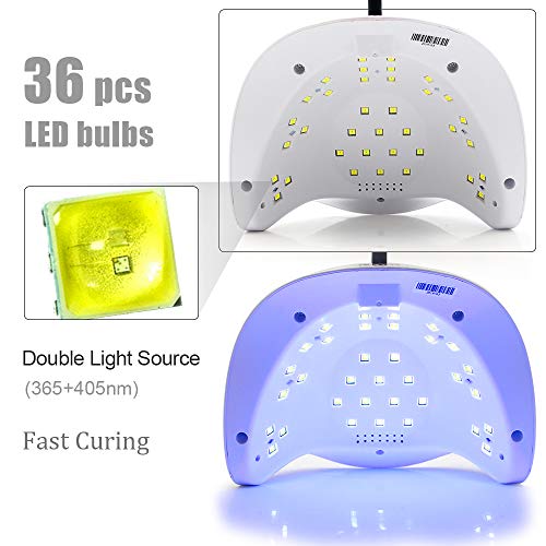 UV Led Nail Lamp 72W Gel Nail Light Curing Lamp Nail Dryer UV Light for Gel Nails with 4 Timer Setting,Sensor Gel Manicure Kit of 10Pcs