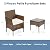 DUMOS Patio Furniture Set 3 Pieces, Outdoor Wicker Furniture with Coffee Table, Modern Rattan Patio Chairs Conversation Sets with Sofa for Garden, Terrace, Porch, Balconies, Lawns(Brown and Beige)